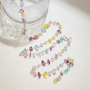 Colorful irregular crystal stone chain DIY jewelry necklace phone charm material accessory