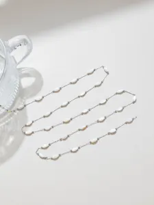 French style white shell bead chain semi-finished DIY jewelry accessories for necklace.