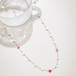 Dolce catena con cuore di conchiglia colorata DIY gioielli catena da vita accessori