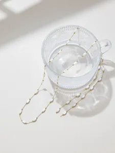 French sweet style 1m white shell bead gold chain DIY necklace bracelet jewelry making accessory