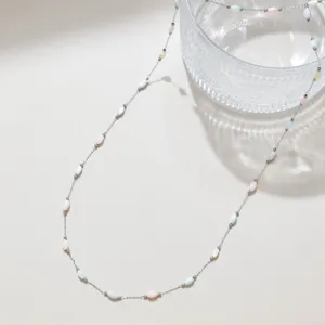 French macaron shell bead chain for DIY jewelry making, elegant bracelet and necklace accessory.