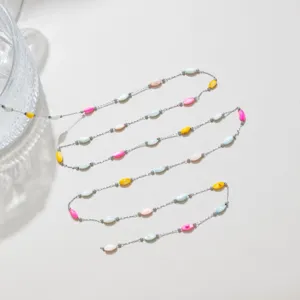 1m colorful shell rice bead chain macaron style DIY necklace bracelet jewelry accessories
