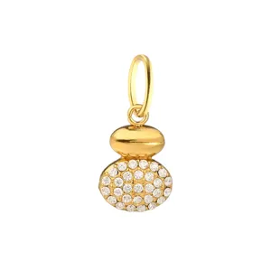 Gold crystal pendant charm diy jewelry accessory elegant sparkling metal charm for necklace bracelet