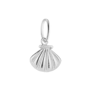 Colgante de concha de acero inoxidable, accesorio de joyería DIY, abalorio plateado.