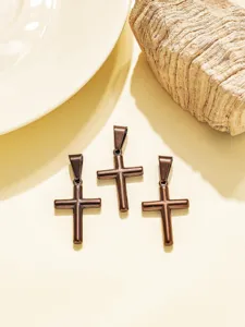 Edelstahl Kreuz Anhänger Minimalistisch Unisex DIY Schmuck Zubehör Basteln Set Neu