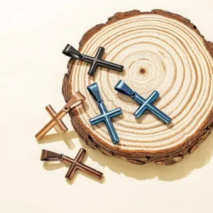 Minimalistischer Edelstahl Kreuz Anhänger Für DIY Schmuckherstellung Halsketten Kleidung Taschen Zubehör Neutrale Kreuz Charms Galvanisierte Mehrfarbige Anhänger