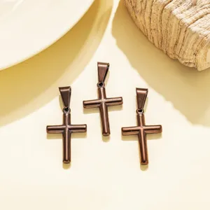 Edelstahl Kreuz Anhänger minimalistisch Halskette Zubehör unisex Schmuck DIY Accessoire