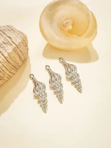 Stainless steel conch shell pendant detail, ideal for creative DIY island style jewelry making.