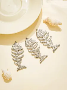 Stainless steel fish bone pendant DIY jewelry accessories island style fashion charm set