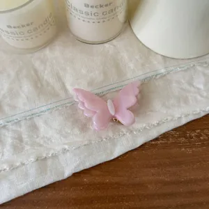 Rosa Acetat Schmetterling Haarklammer für Damen, süßes und elegantes Haarstyling Zubehör.