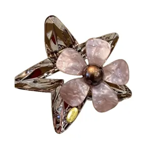 Acetat Blüte Pentagramm Haarklammer Metall Hai Clip elegante Haaraccessoires für Damen Sommer