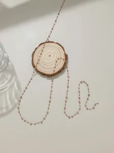 Pink crystal beaded chain semi-finished DIY necklace jewelry making material styling