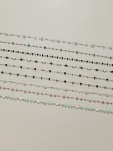 Crystal stainless steel beaded chains for DIY jewelry making, necklaces and bracelets.