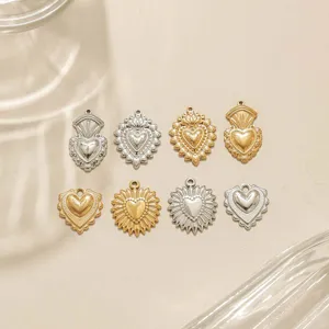 Ciondolo Sacro Cuore in Acciaio Inossidabile Accessori per Gioielli Fai-da-te Ciondolo Cuore Barocco Vintage per Collana Portachiavi Abbigliamento