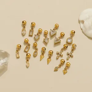 Edelstahl Geometrische Slider Perlen Strass Anhänger Für DIY Schmuckherstellung Vergoldete Abstandsperlen Zubehör Für Halsketten Armbänder