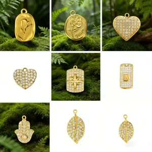 Grenzüberschreitender DIY Edelstahl vergoldeter Zirkonia Anhänger Schmuck Accessoires.