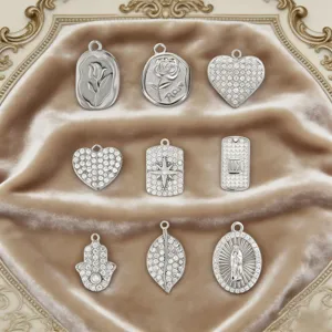 Edelstahl Strass DIY Schmuckanhänger Set, verschiedene schicke Formen für Handwerk.