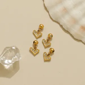 Gold Zirkonia Herz Schiebeperlen DIY Anhänger Schmuckherstellung Zubehör Stopperperlen