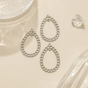 Zilveren druppelvormige kettinghanger bedels, metalen DIY sieraden maken accessoires.