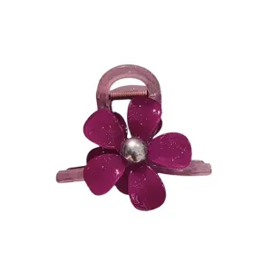 Paarse bloem haarklauw clip voor vrouwen, elegante acetaat haaraccessoire voor styling