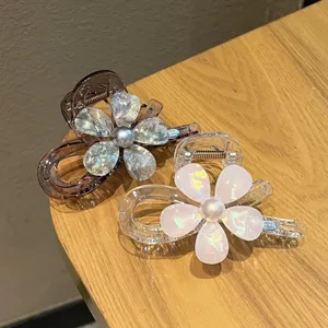 Koreanischer Stil Glitzer Blumen Haarklammer große Haarklammer für elegante tägliche Frisuren.