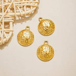 Gouden wereldbol hanger bedels voor DIY sieraden ketting sleutelhanger accessoires