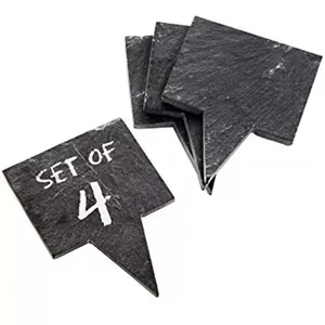 Black slate plant labels cheese markers set of 4 natural stone garden tags markers