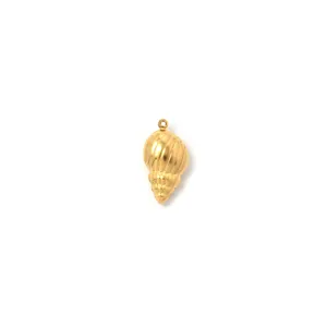 Pendentif charme de coquillage en or rétro pour bijoux de collier et boucles d'oreilles.