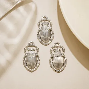 Edelstahl Skarabäus Käfer Anhänger DIY Charm für Schmuckherstellung Zubehör 3 Stücke