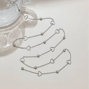 Catena color argento ciondolo cuore fai da te collana braccialetto accessori 1 metro