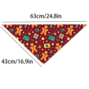 Christmas dog bandana polyester pet bib holiday cat scarf festive triangular kerchief