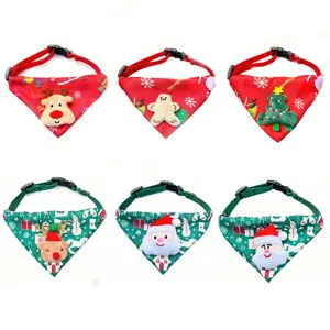 Ensemble collier bandana de noel pour animal avec peluche mignonne pere noel pour chats chiens.