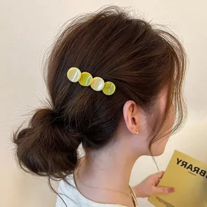 Schicke Acetat Kreis Haarklammer für Damen, stilvolle Seitenklammer und Pony Accessoire.