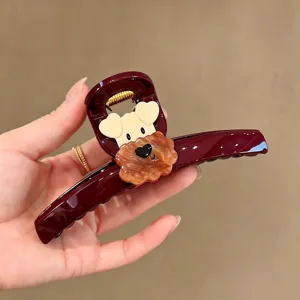 Süße braune Hund Haarspange Acetat Haarklammer für Damen Frisur Styling Accessoires.