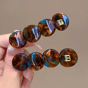 Acetat Schildpatt Haarklammer Gold Buchstabe Haarnadel Eleganter Kopfschmuck 2026