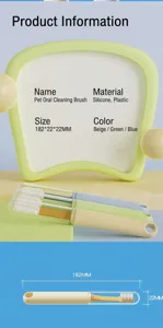 Pet oral cleaning toothbrush set with storage box made of silicone and plastic material