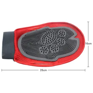 Pet Bathing Massage Glove Breathable Mesh Silicone Hair Removal Brush For Dogs Cats Pet Grooming Cleaning Tool
