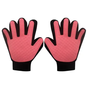 Pet Grooming Glove Deshedding Brush Gentle Pet Hair Remover Mitt For Cats And Dogs Bathing Massage Hair Brush