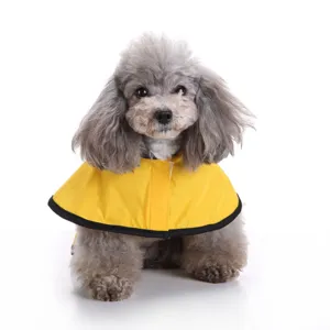 Joli imperméable pour petit chien jaune vif avec bordure noire vêtement imperméable