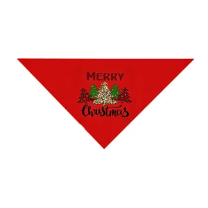 Christmas Pet Bandana Red Dog Scarf Holiday Puppy Cat Bibs Festive Decoration Detail View
