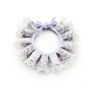 Fresh lace pet bib for cats and small dogs, cute princess style pet collar decoration item.