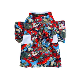 Süße bedruckte Haustier japanische Kimono Kleidung Blumen Hund Katze Frühlingsbekleidung.