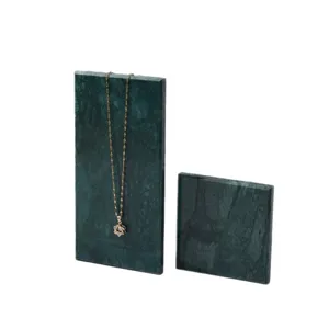 Modern Natural Marble Flat Green Jewelry Cosmetics Storage Photography Props Display Tray Home Kitchen Decor Plate