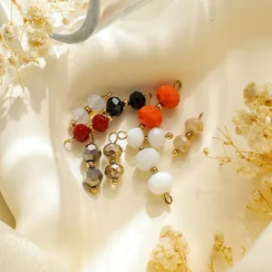 Mehrfarbige facettierte Kristallperlen DIY Halskette Schmuck Zubehör Kleidung Anhänger.