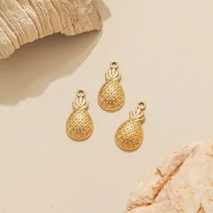 Stainless steel pineapple charms for DIY jewelry making, necklace and earring parts.