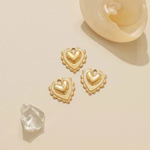 Ciondolo Cuore Sacro Vintage Europeo Acciaio Inossidabile Placcato Oro 18K Accessorio DIY