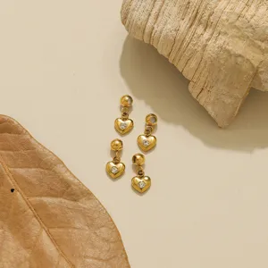 Vergoldete Zirkon Herz Anhänger Schiebeperle DIY Schmuckkomponenten für handgemachte Armbänder.