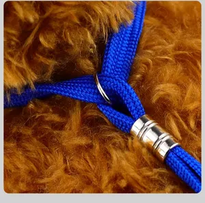 Accesorio de cuerda colgante para mesa de aseo de mascotas, bucle de retención, cuerda trenzada azul.