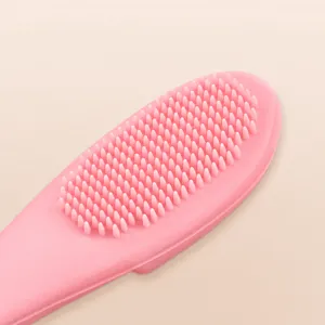 Pink silicone cleaning brush soft micro-dots facial cleansing tool for delicate skin care