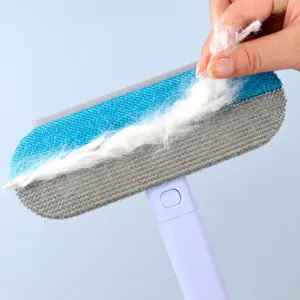 Long handle multi-functional dual-sided hair removal brush for carpet and clothes cleaner